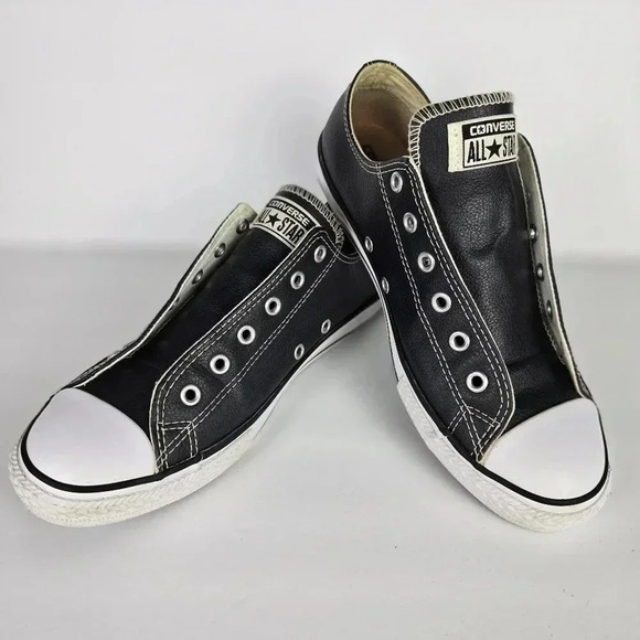 Converse Black and White Slip-On Sneakers - Picture 1 of 11